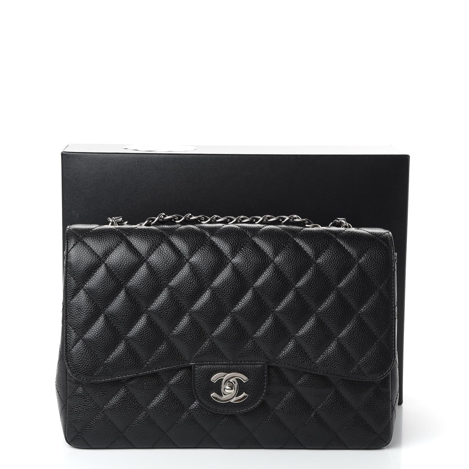 Chanel Caviar Quilted Jumbo Single Flap Black 11 of 11