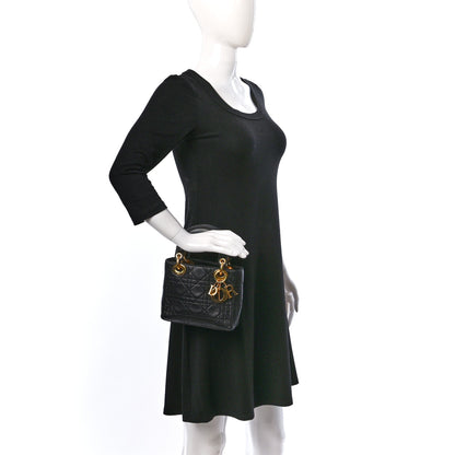 Christian Dior Lambskin Cannage Mini Lady Dior Black 2 of 10