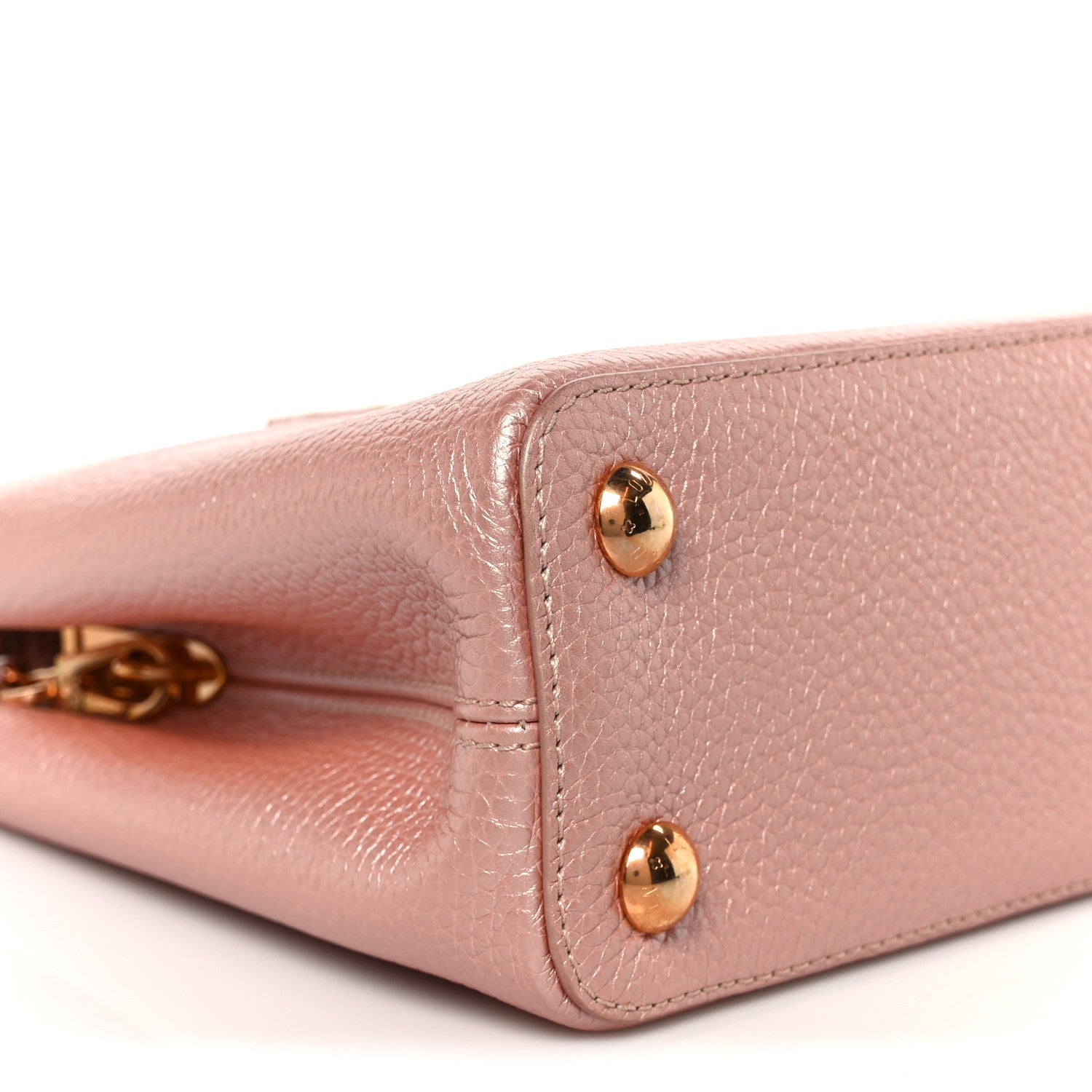 Louis Vuitton Metallic Taurillon Capucines BB Pearly Pink 8 of 9