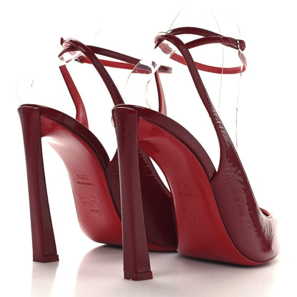 Christian Louboutin Patent Calfskin Condora Sling 100 Pumps 38.5 Red 5 of 9