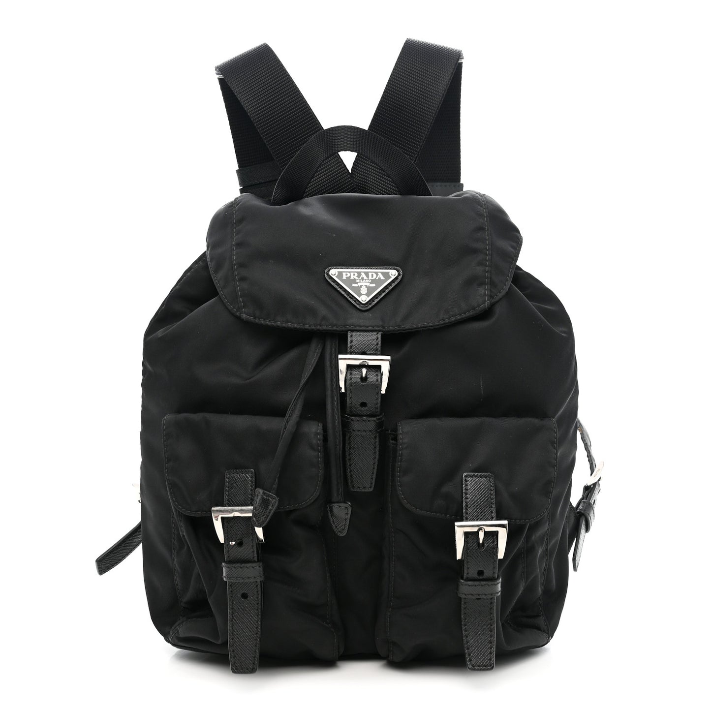 Tessuto Nylon Saffiano Small Backpack Black