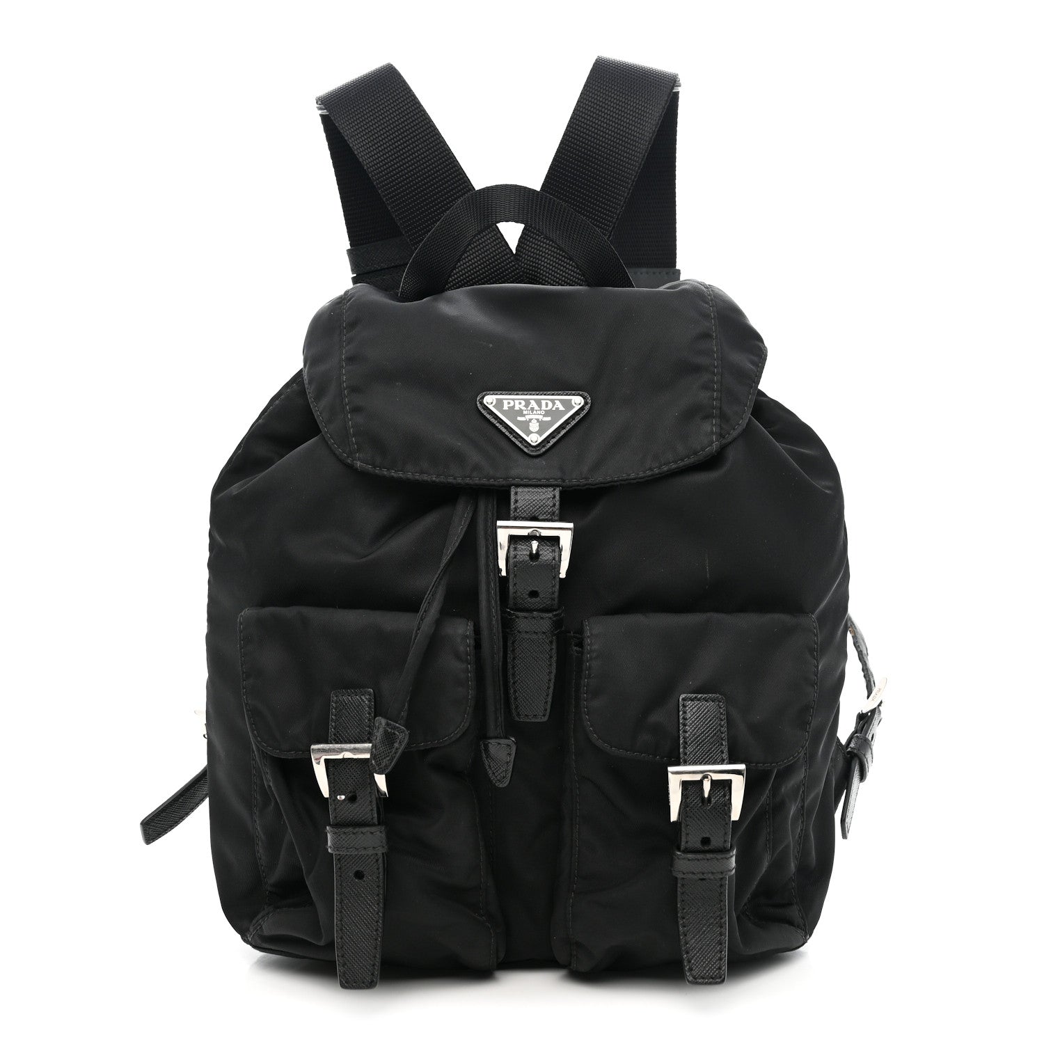 Prada Tessuto Nylon Saffiano Small Backpack Black 1 of 12