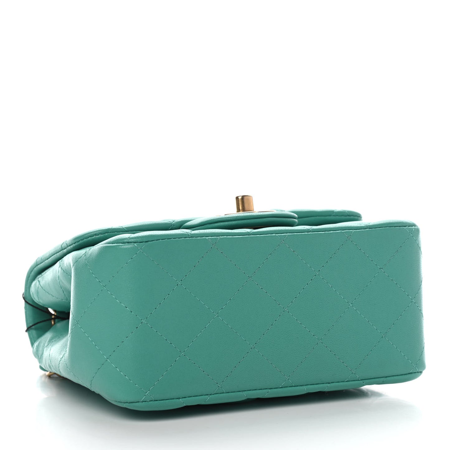 Lambskin Quilted Mini Square Flap Green