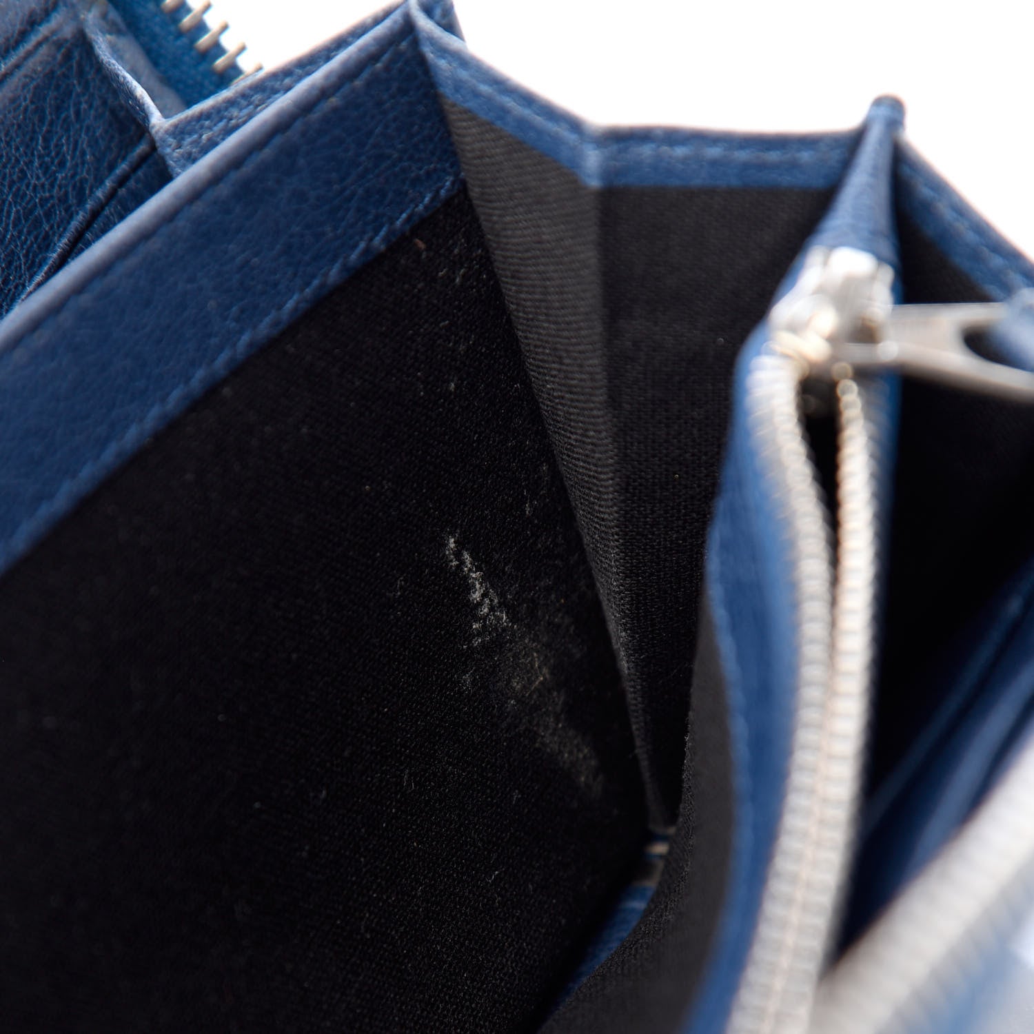 Balenciaga Agneau Giant 12 Silver Hardware Continental Zip Around Wallet Bleu Cobalt 9 of 11