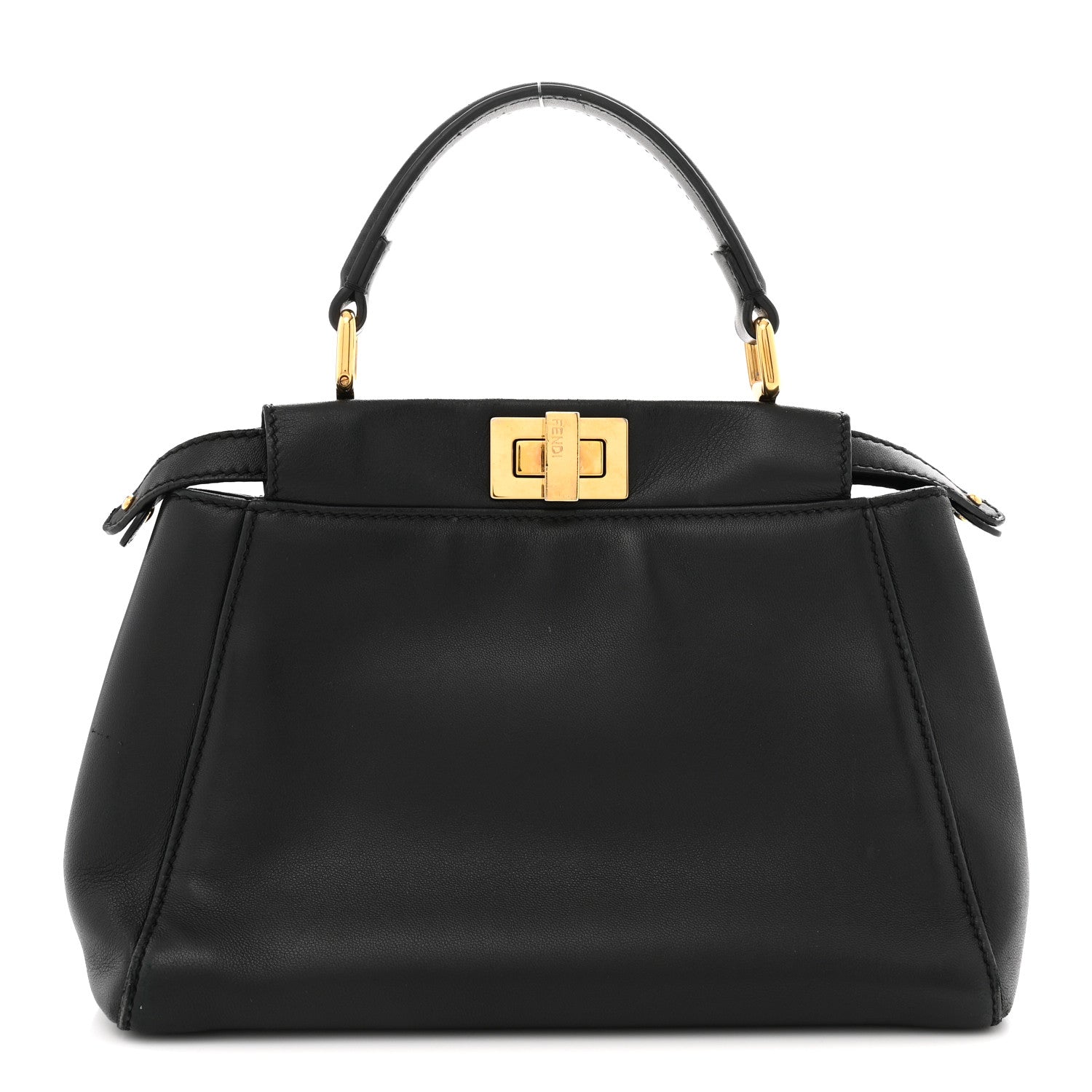 Fendi Nappa Mini Peekaboo Iconic Satchel Black 1 of 12