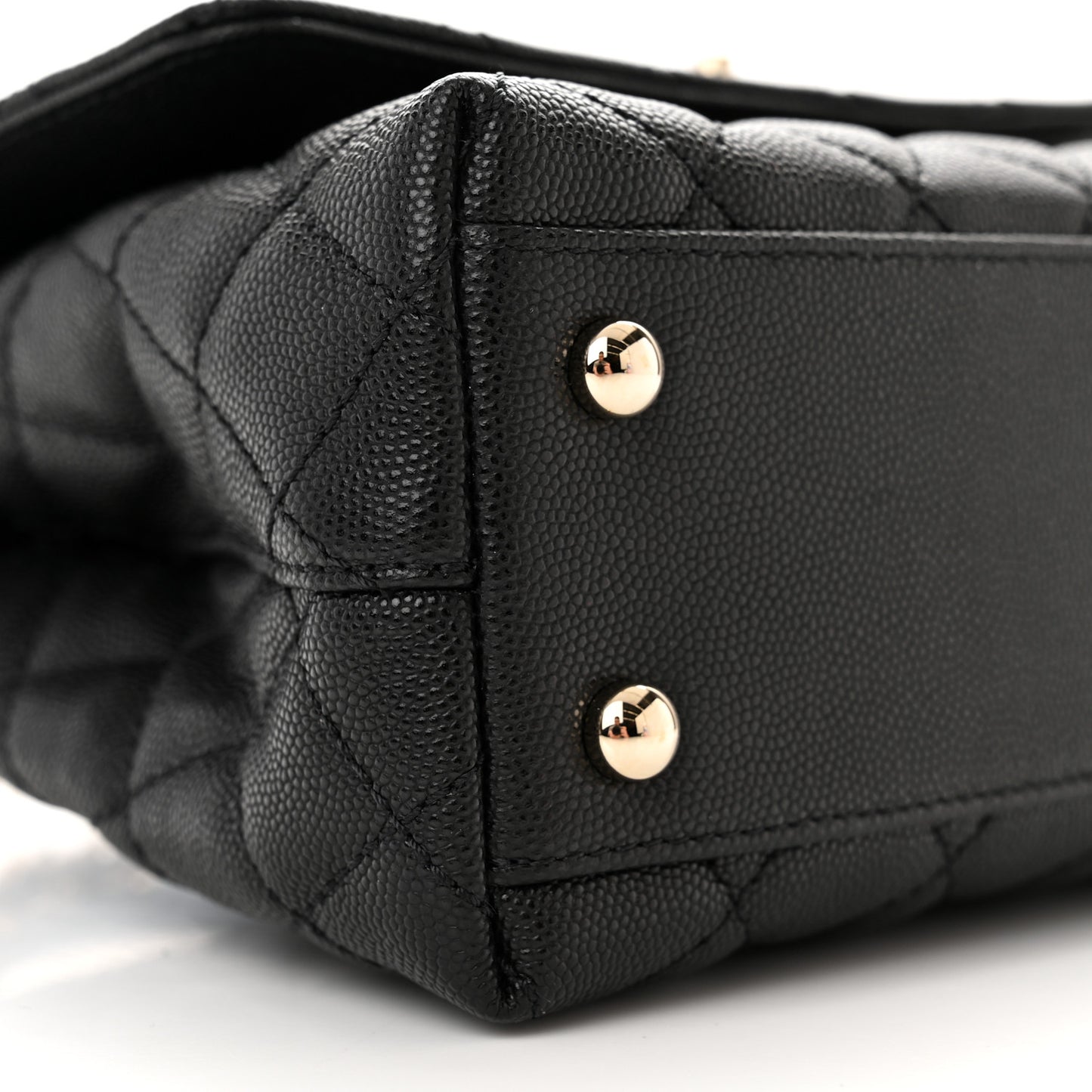 Caviar Quilted Mini Coco Handle Flap Black