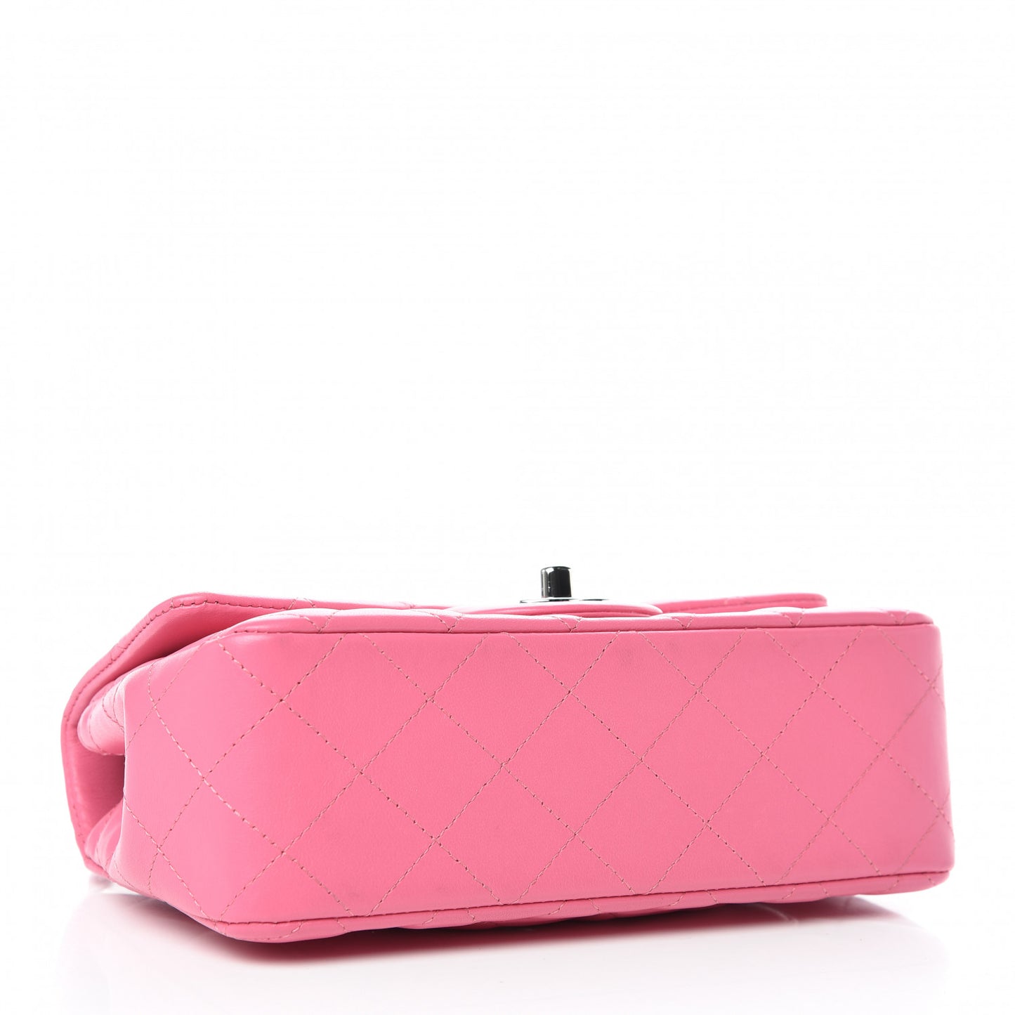 Lambskin Quilted Mini Rectangular Flap Pink