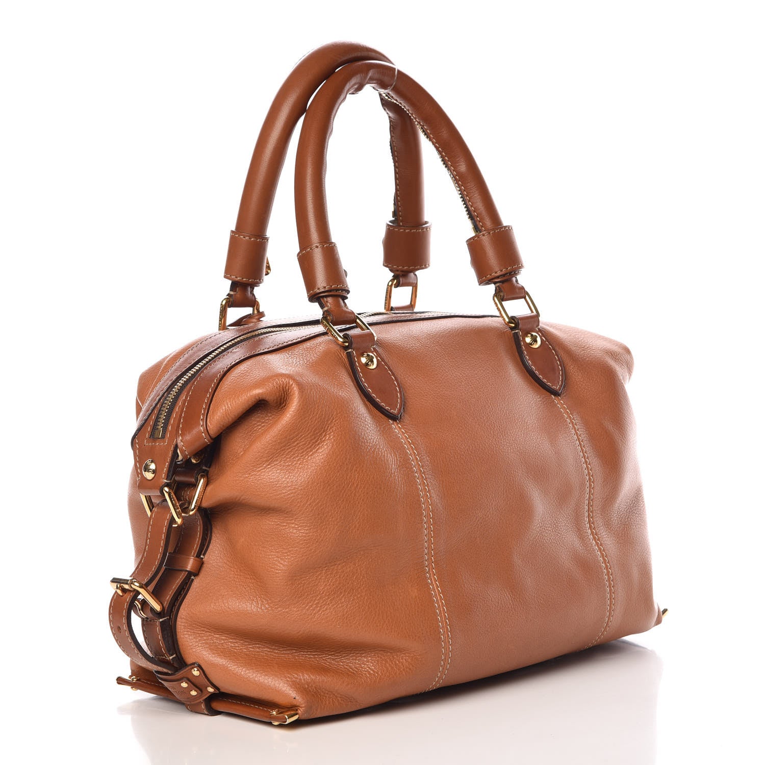 Louis Vuitton Calfskin Sac Louis Cognac 4 of 12