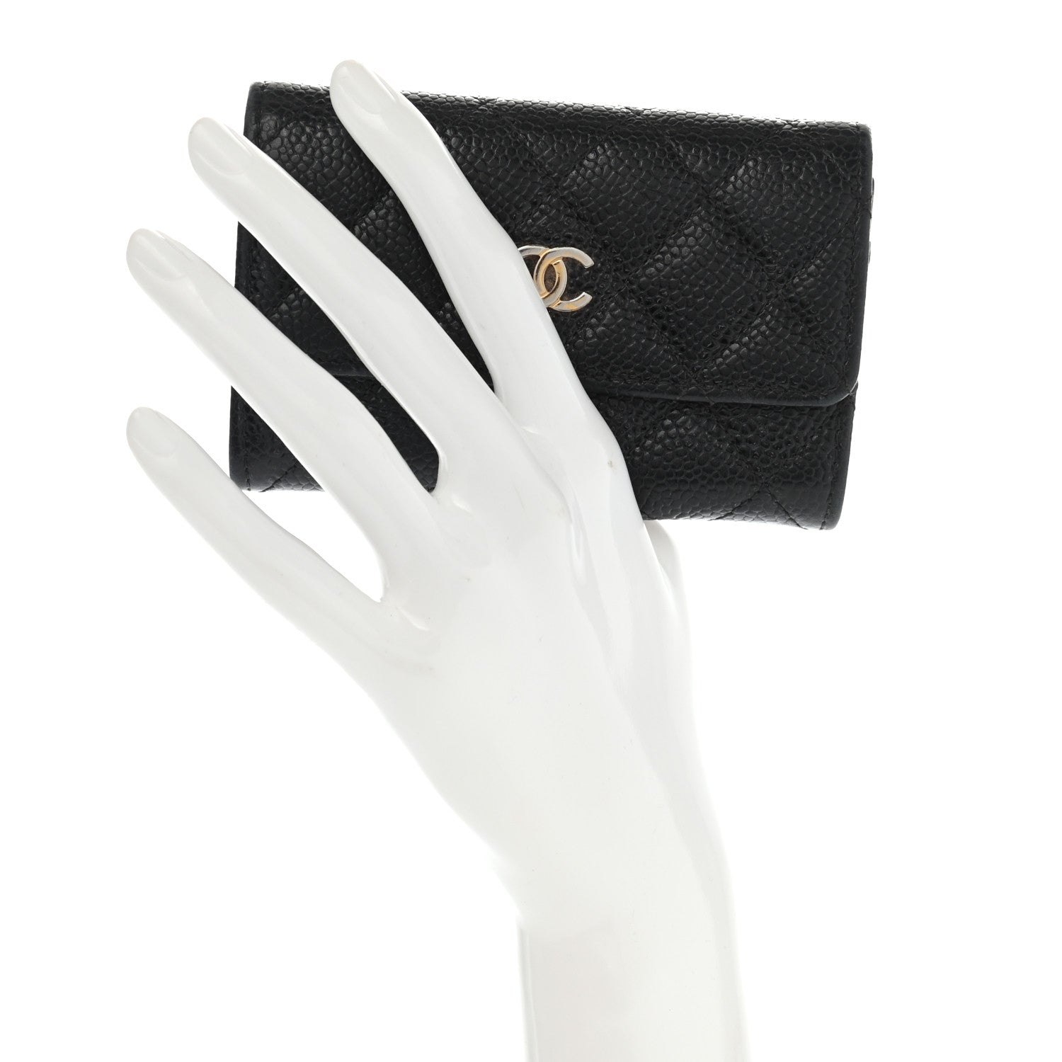 Chanel Caviar Quilted Flap Card Holder Black 2 of 17