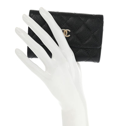 Chanel Caviar Quilted Flap Card Holder Black 2 of 17