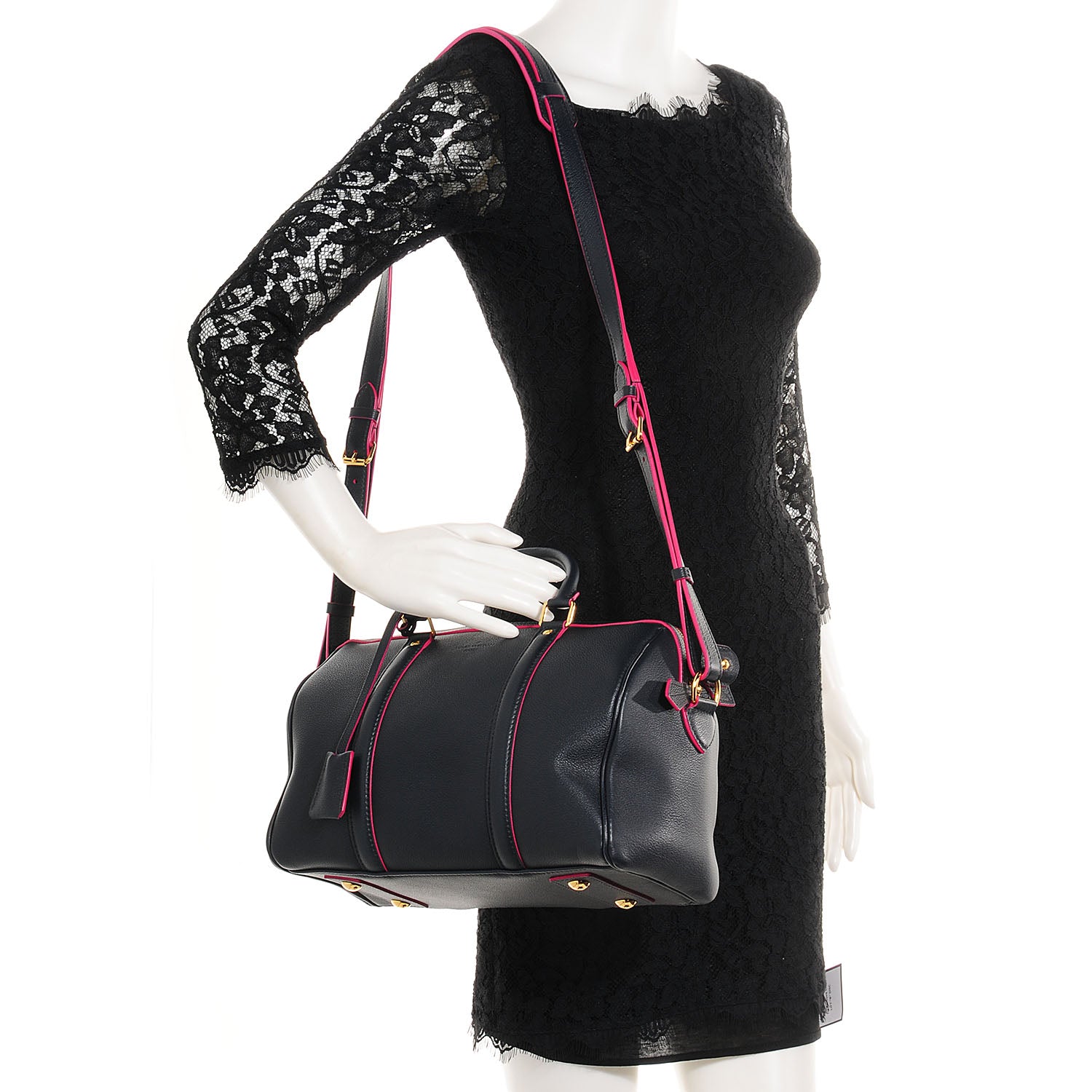 Louis Vuitton Veau Cachemire SC Bag PM Cobalt Fuchsia Extra Strap 2 of 8