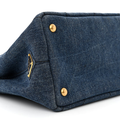 Prada Denim Logo Tote Bleu 9 of 10
