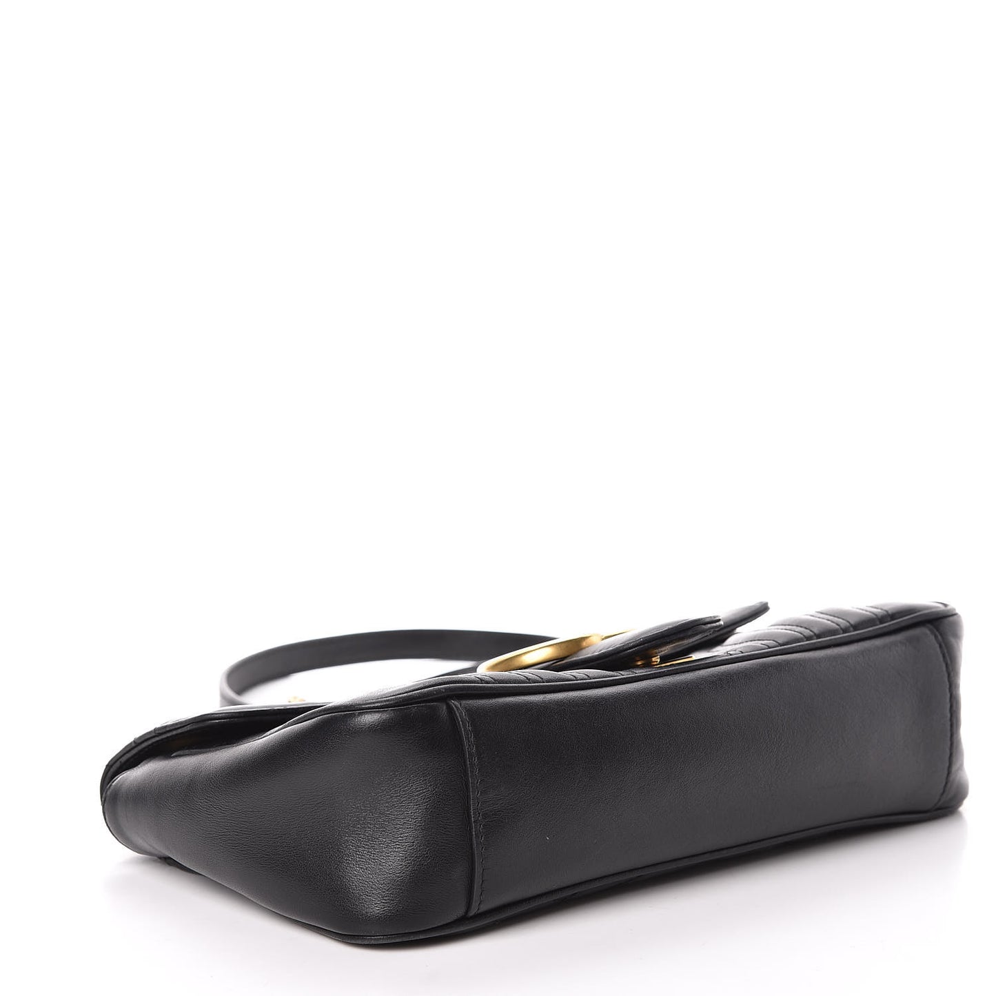 Calfskin Matelasse Small GG Marmont Shoulder Bag Black