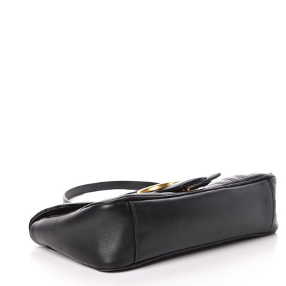 Gucci Calfskin Matelasse Small GG Marmont Shoulder Bag Black 4 of 14