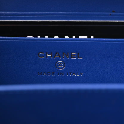 Chanel Caviar Quilted Filigree Vanity Clutch With Chain Blue White Red 6 of 10