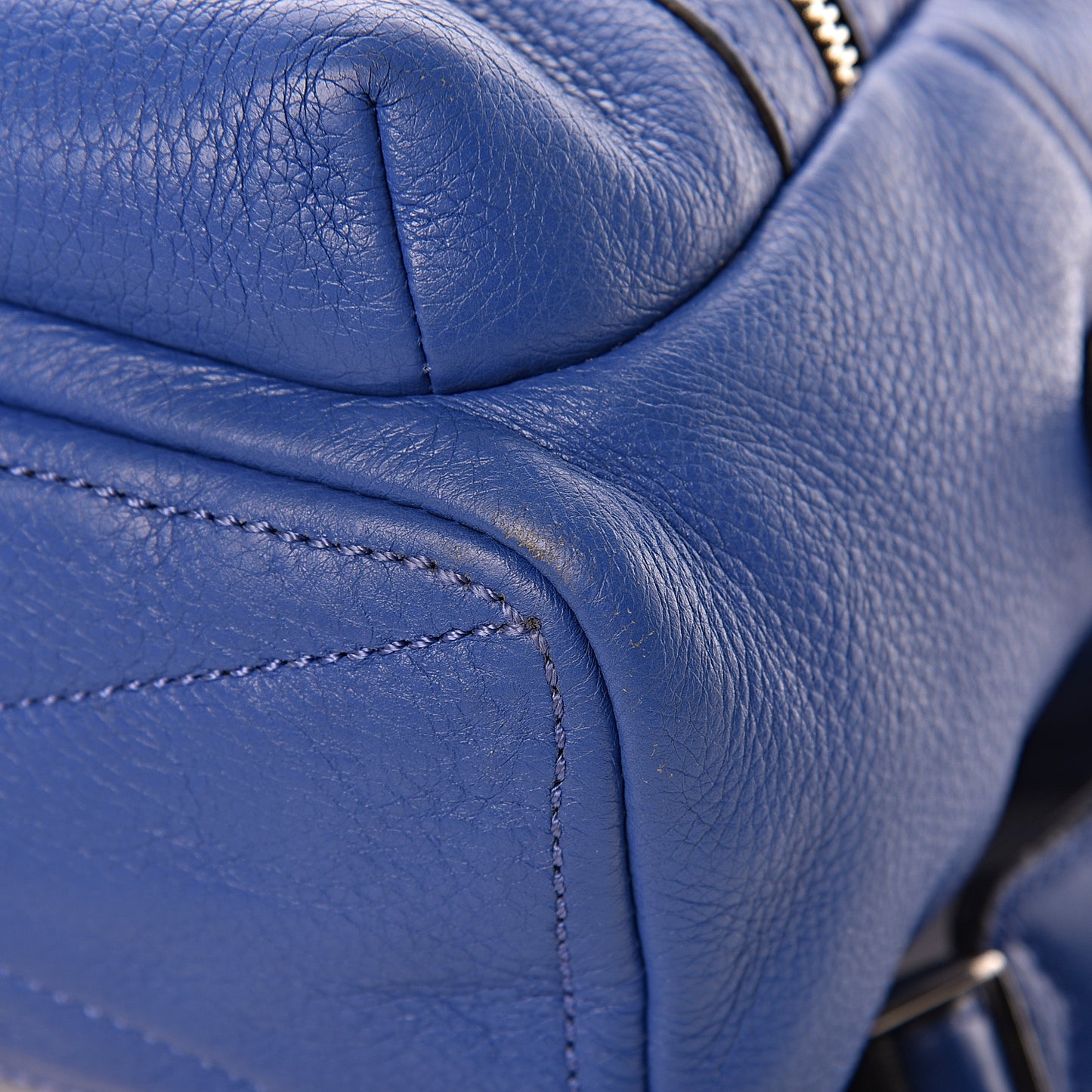 Pebbled Calfskin Biker Backpack Blue