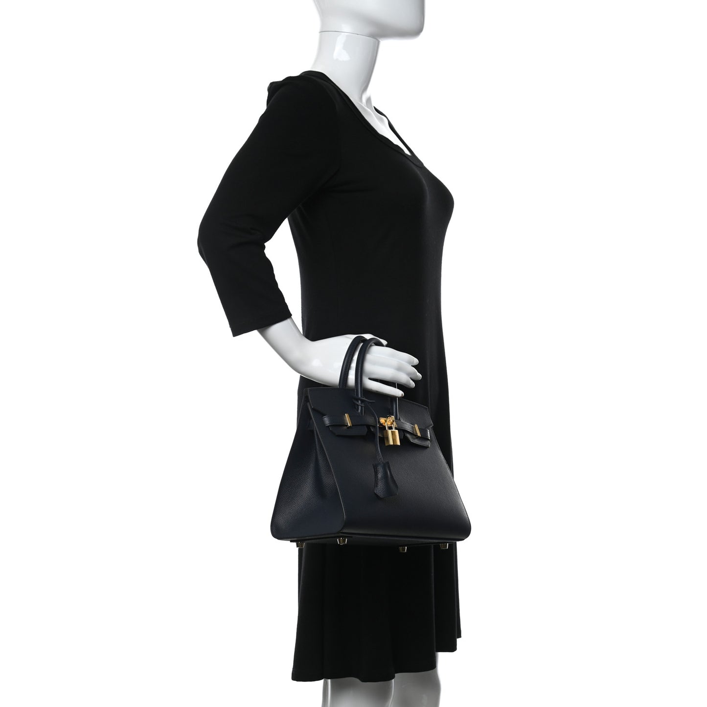 Grained Monsieur Birkin Sellier 25 Bleu Indigo