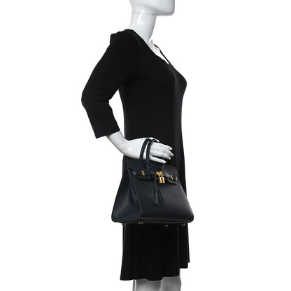 Hermes Grained Monsieur Birkin Sellier 25 Bleu Indigo 3 of 11
