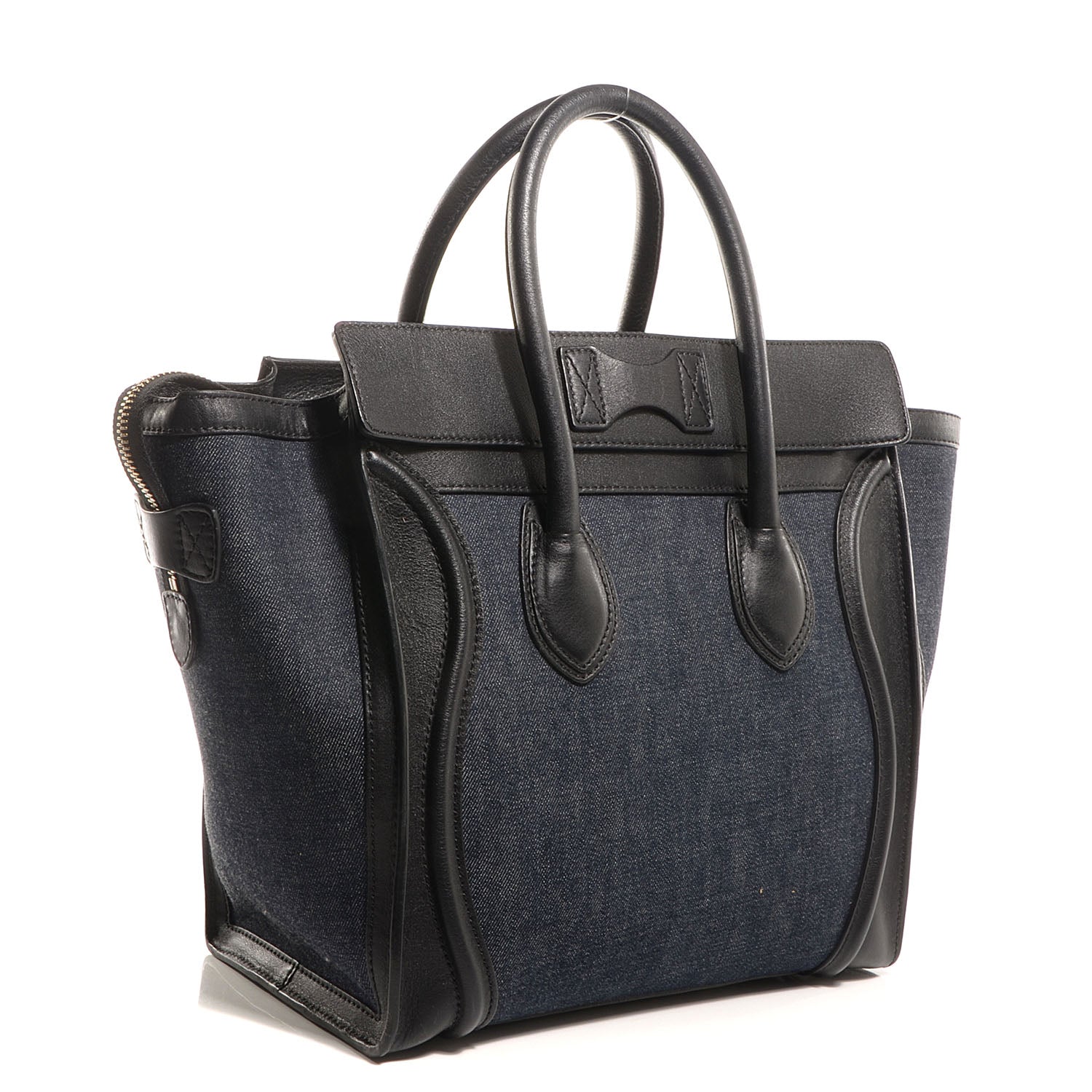 Celine Denim Mini Luggage Navy Black 3 of 9