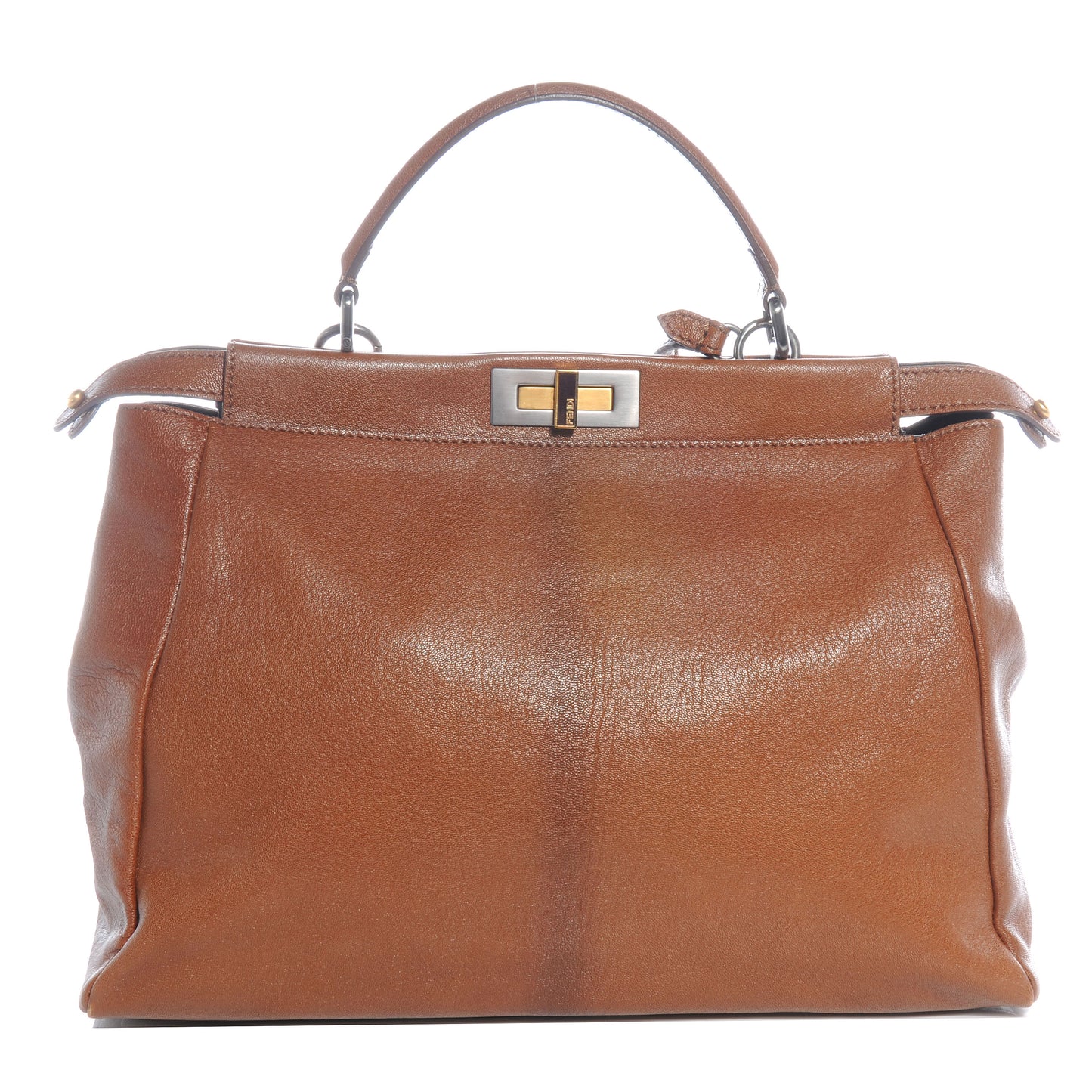Goatskin Zucca Large Peekaboo Iconic Satchel Cuoio Tobacco Moro