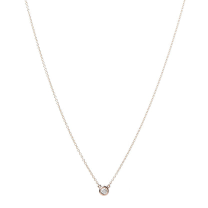 Tiffany 18K Rose Gold Diamond .10ct Elsa Peretti Diamonds by the Yard Pendant Necklace 1 of 6