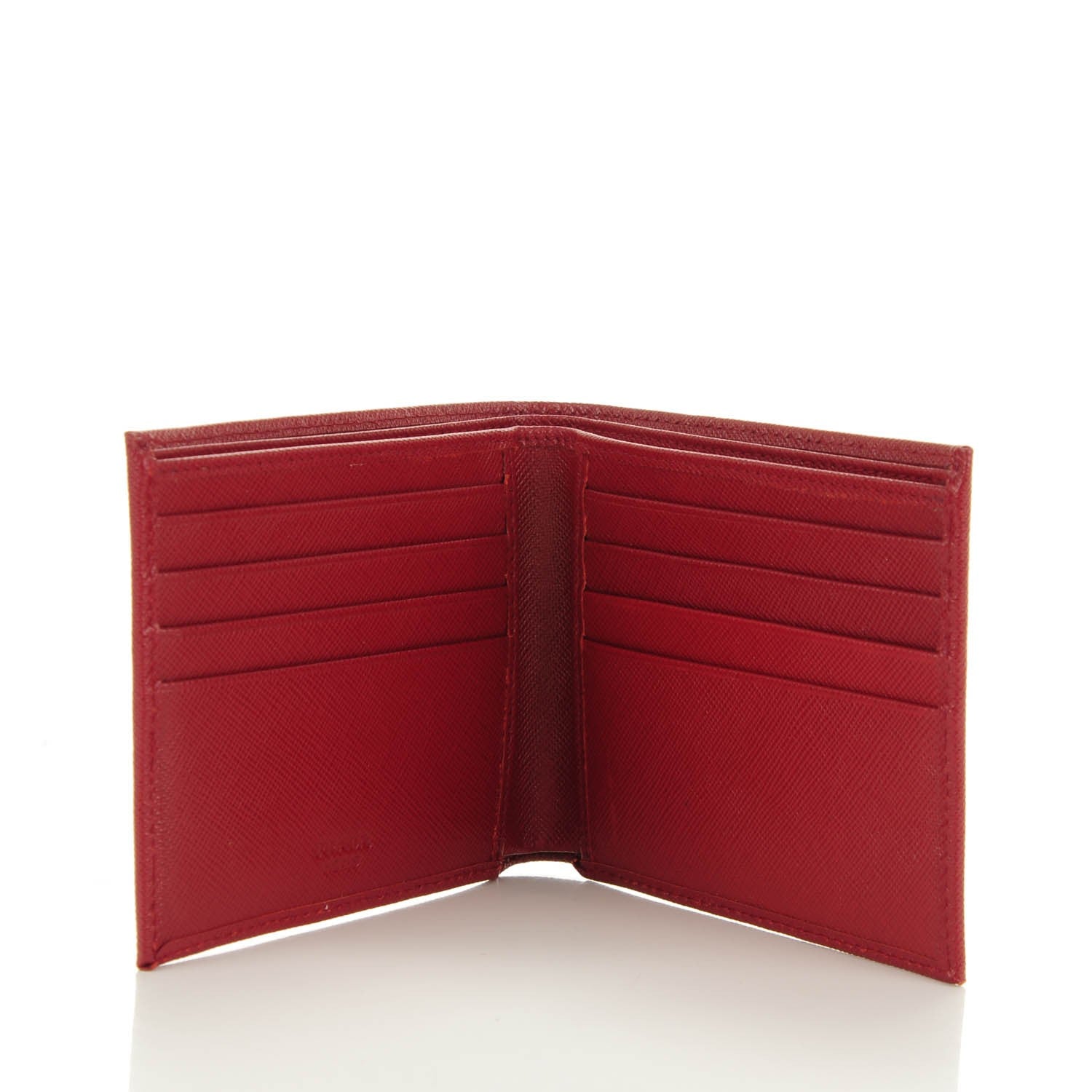 Prada Saffiano Bi-Fold Wallet Red 5 of 7