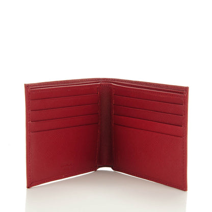 Prada Saffiano Bi-Fold Wallet Red 5 of 7