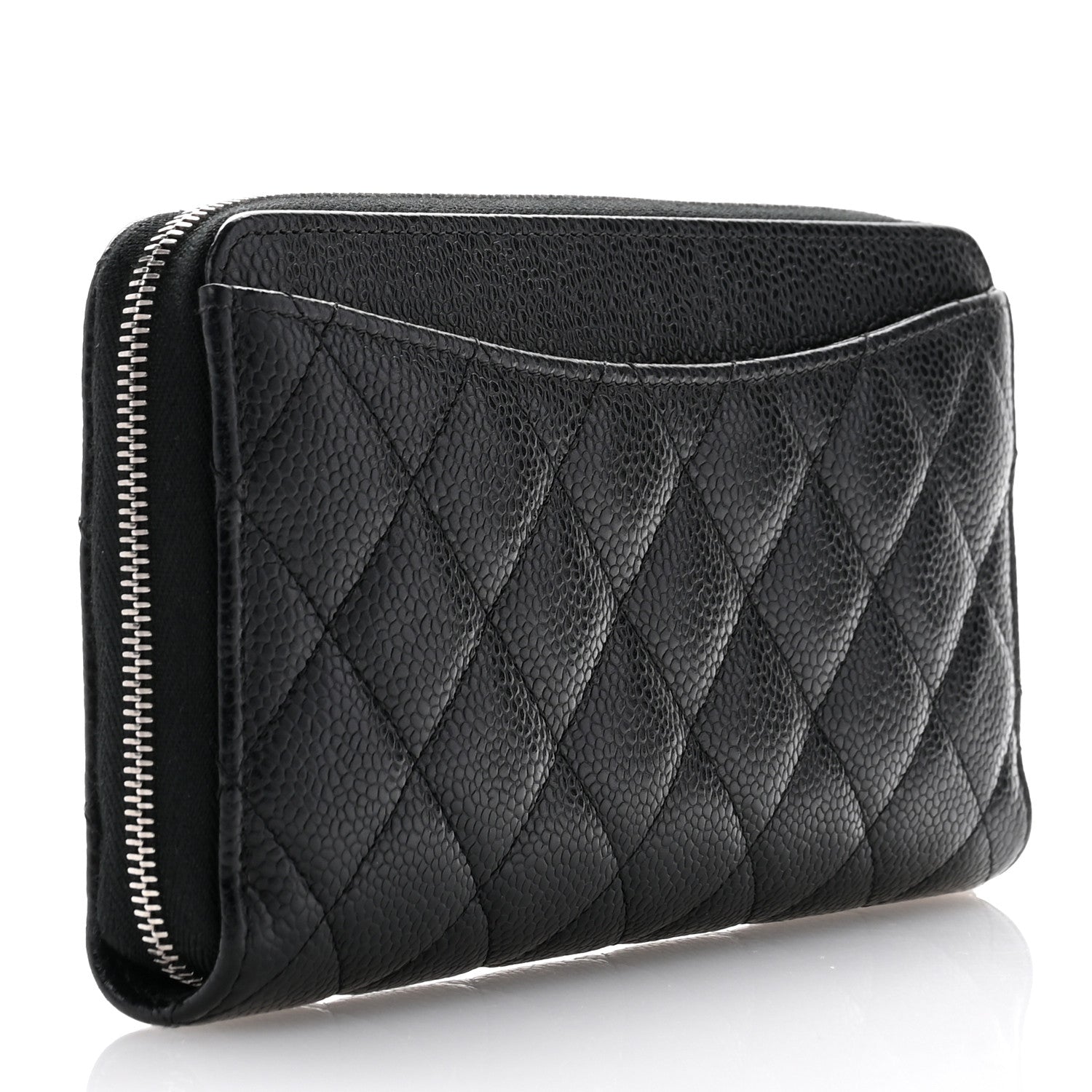 Chanel Caviar Quilted Large Gusset Zip Around Wallet Black 3 of 9