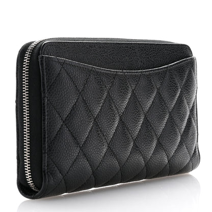 Chanel Caviar Quilted Large Gusset Zip Around Wallet Black 3 of 9
