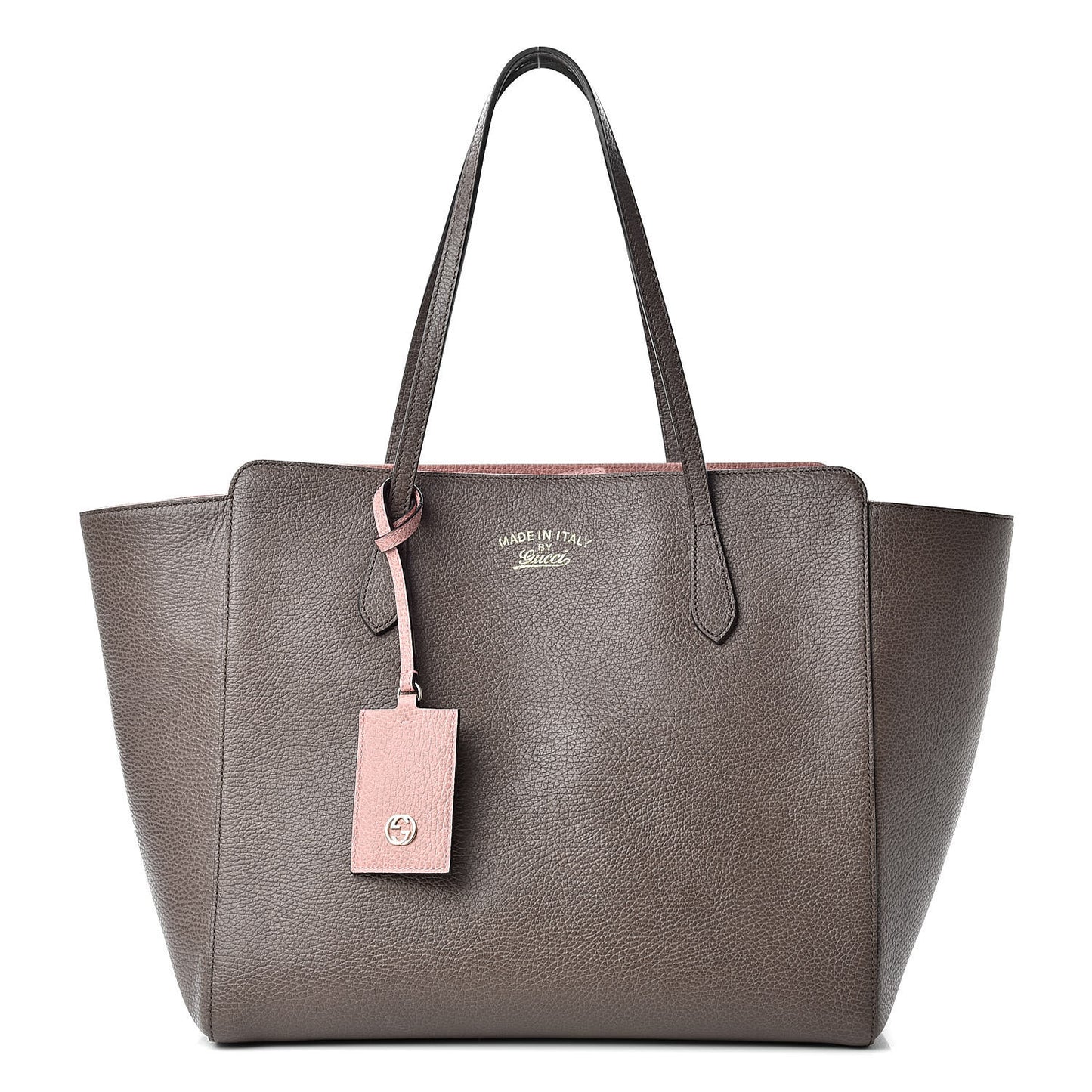 Dollar Calfskin Medium Swing Tote Grey Field Soft Pink