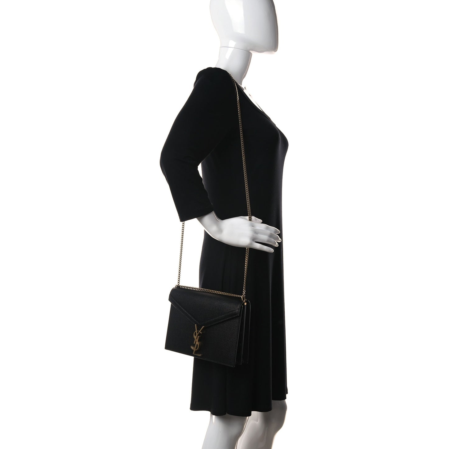 Grain De Poudre Monogram Cassandra Clasp Bag Black