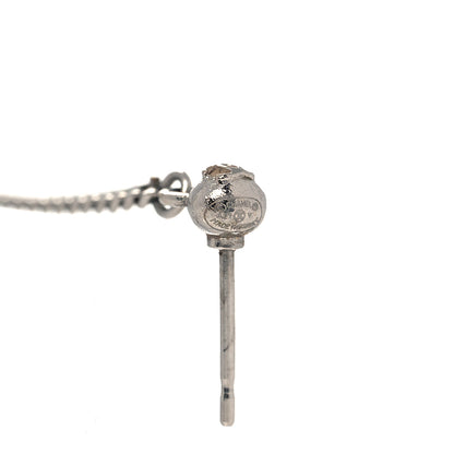 Chanel Baguette Crystal CC Drop Earrings Silver 4 of 4
