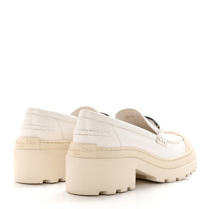 Christian Dior Brushed Calfskin Dior Code Lug Sole Platform 35mm Loafers 41 White 4 of 10