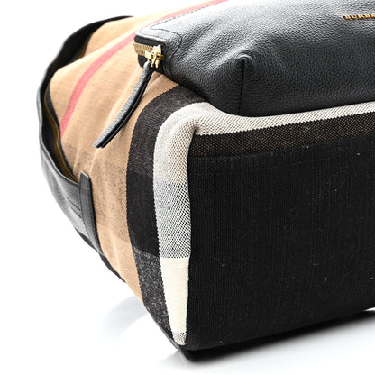 Burberry Mega Check Calfskin Abbeydale Simple Backpack Black Camel 9 of 12