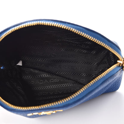 Prada Vitello Daino Cosmetic Pouch Azzurro 5 of 7