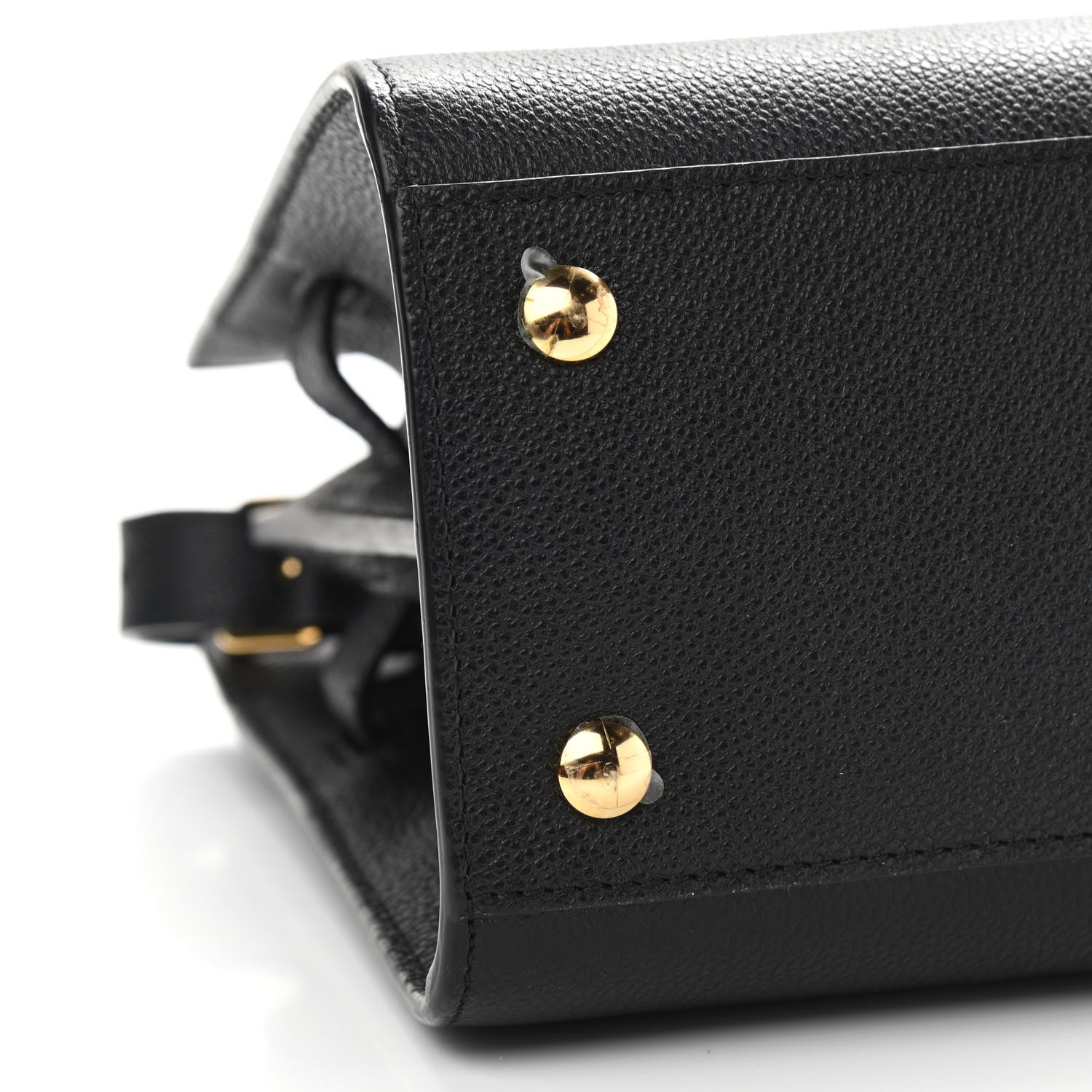 Burberry Grainy Calfskin Mini Two Handle Title Bag Black 9 of 10