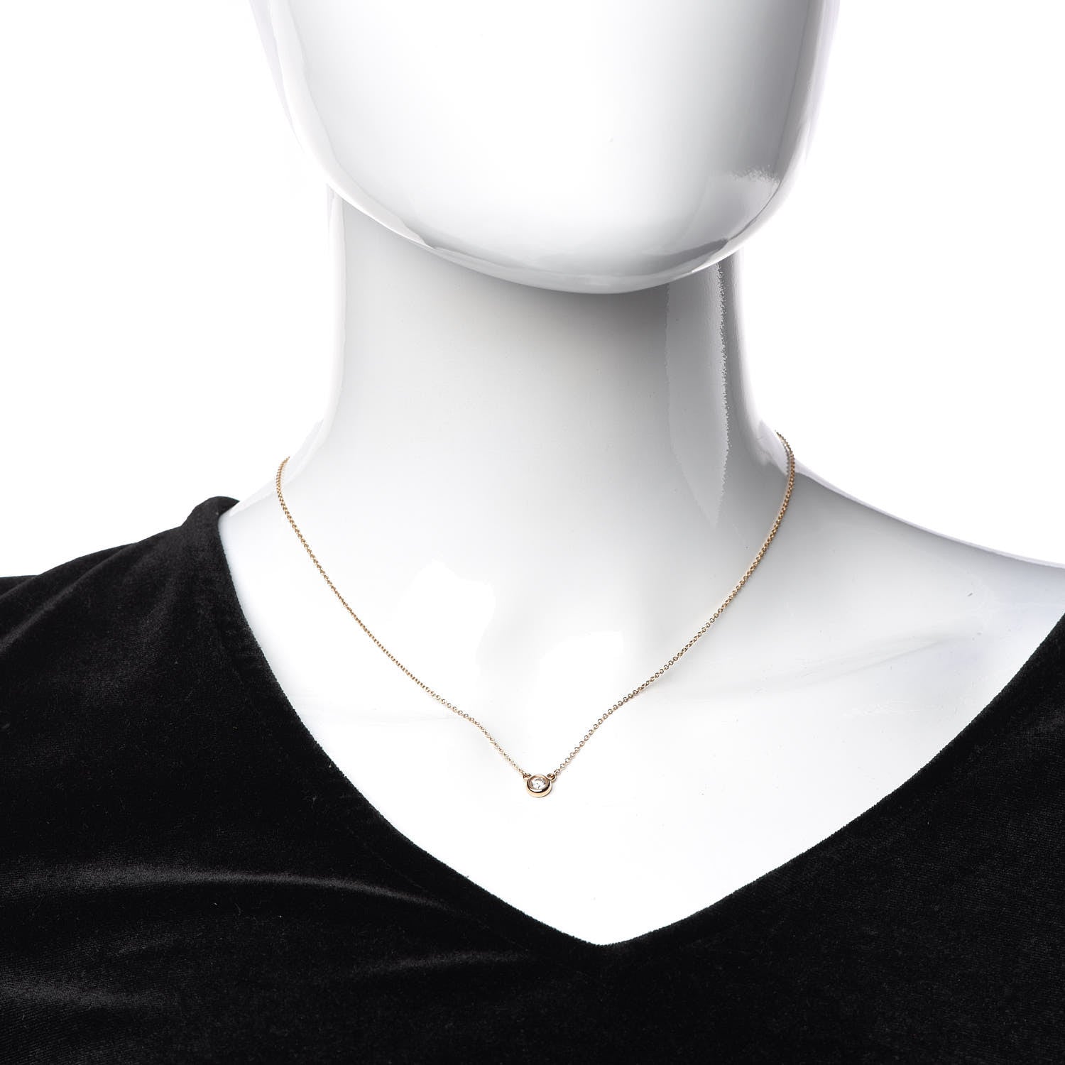 Tiffany 18K Rose Gold Diamond .17ct Elsa Peretti Diamonds by the Yard Pendant Necklace 2 of 9