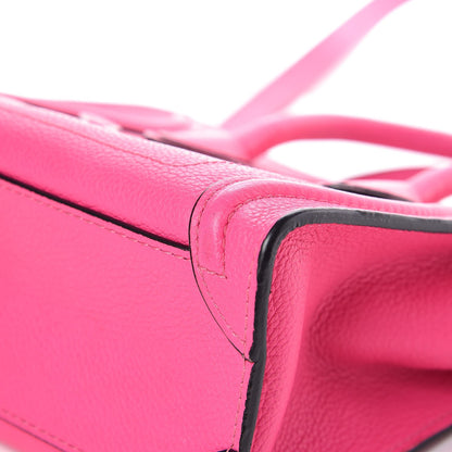 Celine Drummed Calfskin Nano Luggage Fluo Pink 13 of 16