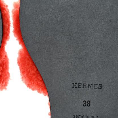 Hermes Woolskin Oran Sandals 38 Orange 8 of 11