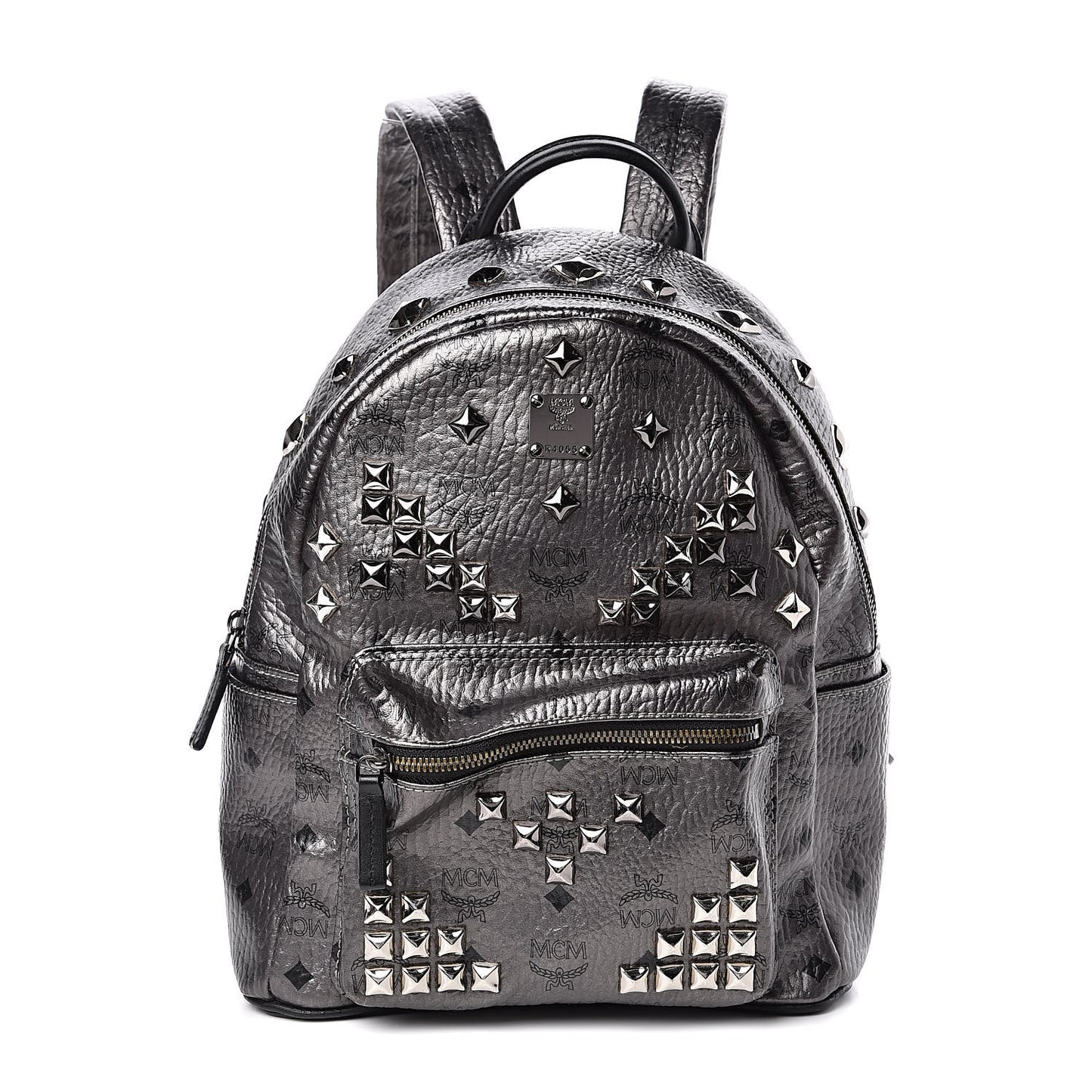 Metallic Visetos Small Stark M Backpack Silver Black