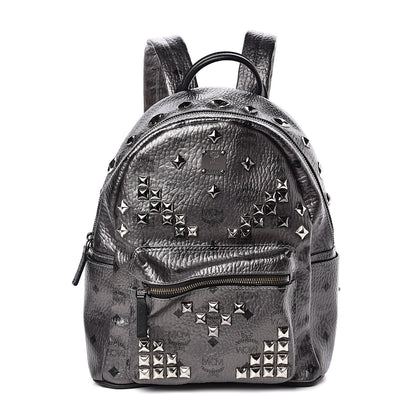 MCM Metallic Visetos Small Stark M Backpack Silver Black 1 of 10