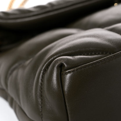 Saint Laurent Lambskin Quilted Small Loulou Puffer Monogram Chain Satchel Seaweed 9 of 14