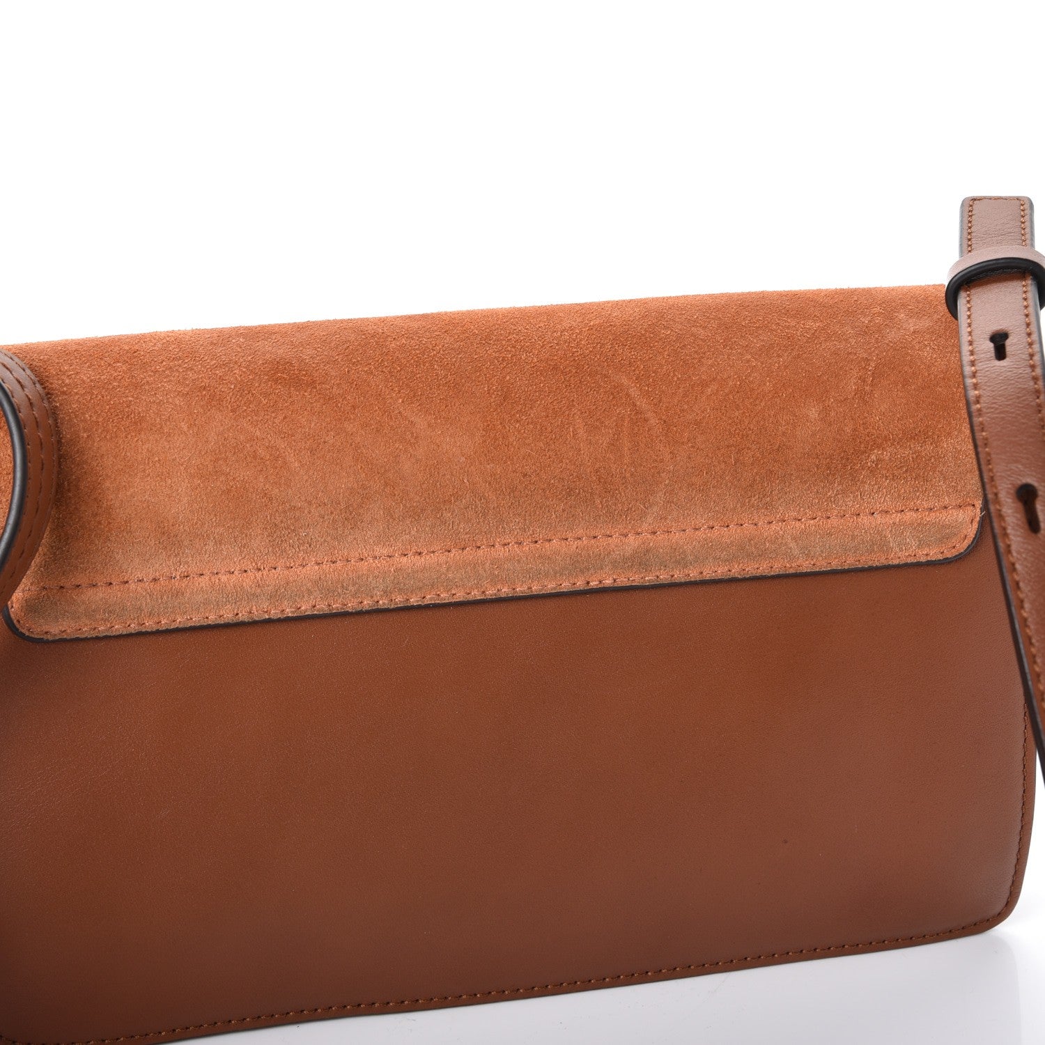 Chloe Suede Calfskin Small Faye Shoulder Bag Tobacco 9 of 10