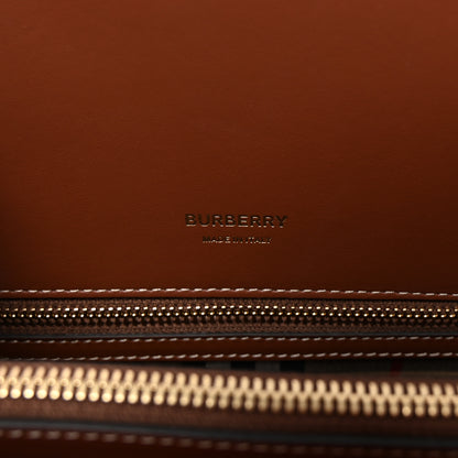Burberry Calfskin Vintage Check Small Two Handle Title Bag Black 6 of 9