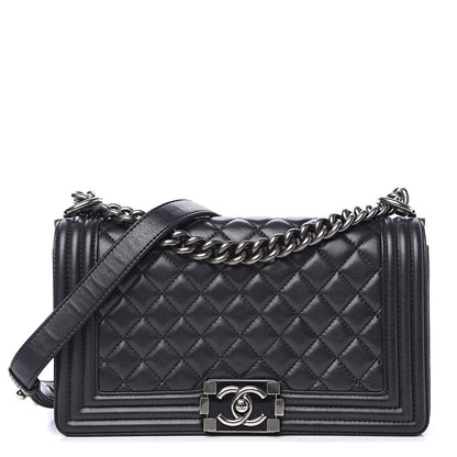 Chanel Lambskin Quilted Medium Boy Flap Black 1 of 13