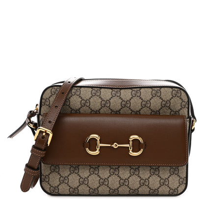 Gucci GG Supreme Monogram Small Horsebit 1955 Shoulder Bag Beige Brown Sugar 1 of 9