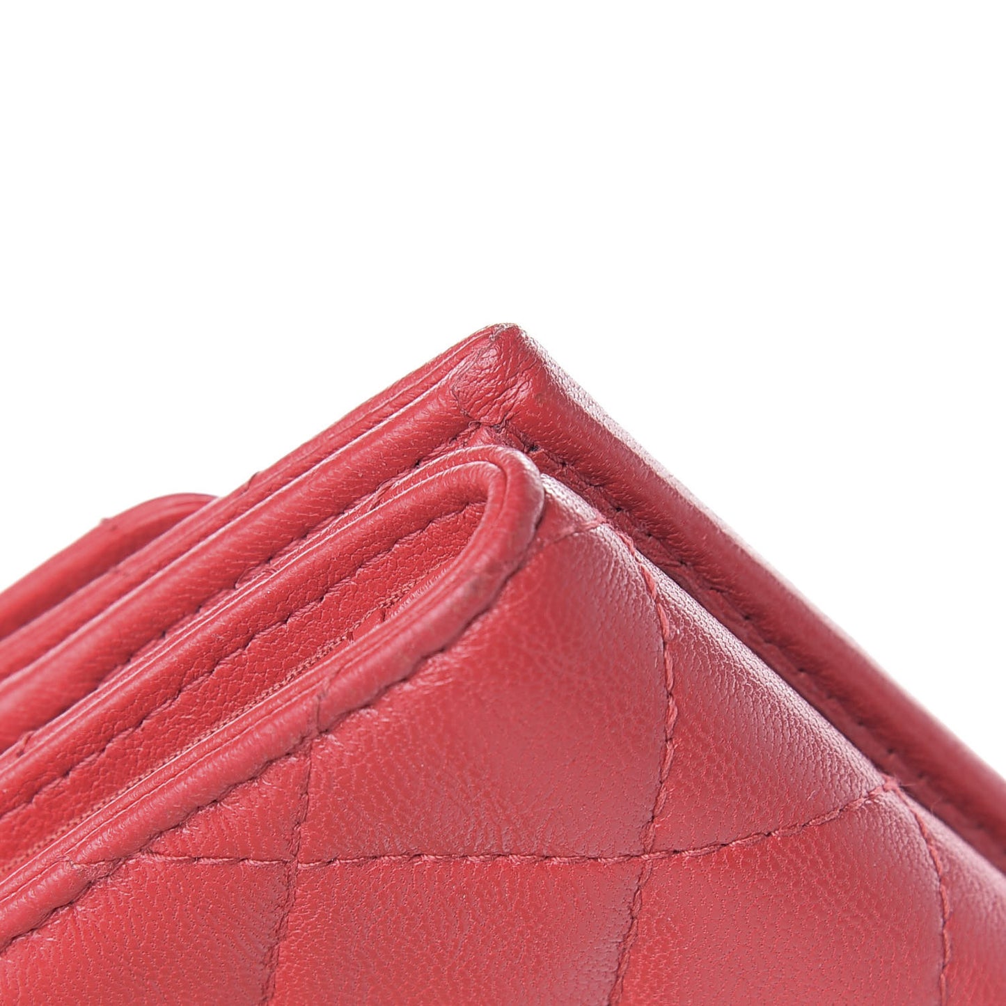 Lambskin Quilted Small 19 Flap Wallet Red