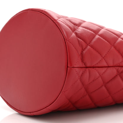 Chanel Calfskin Quilted Boy Bucket Bag Red 10 of 10