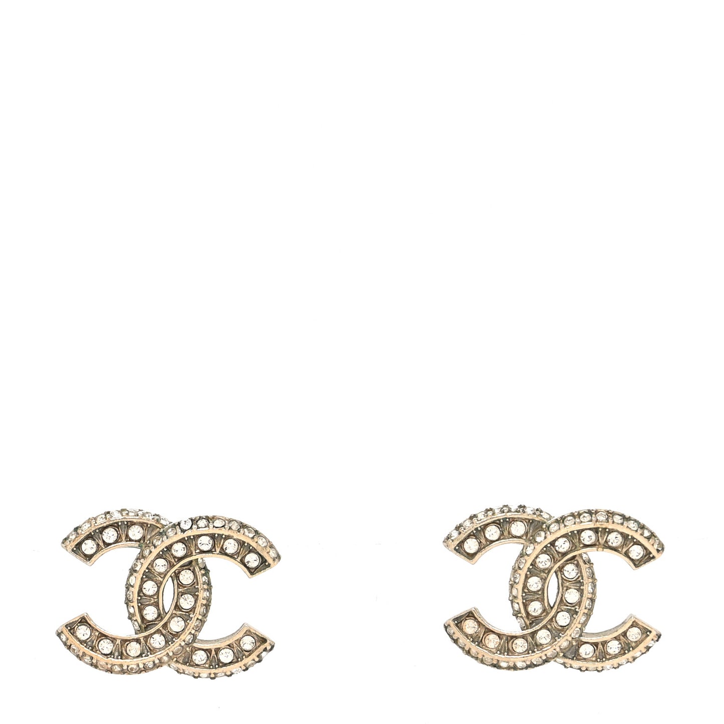 Crystal Timeless CC Earrings Light Gold