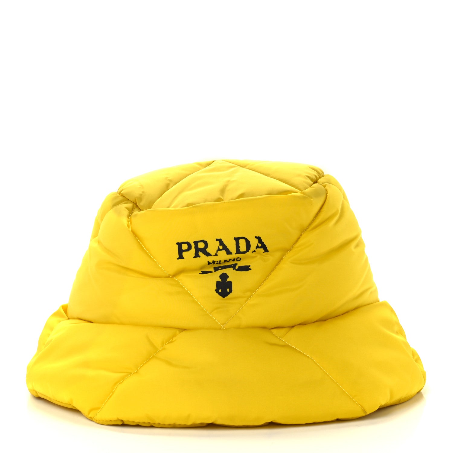 Prada Re-Nylon Mens Padded Bucket Hat XL Giallo 2 of 8